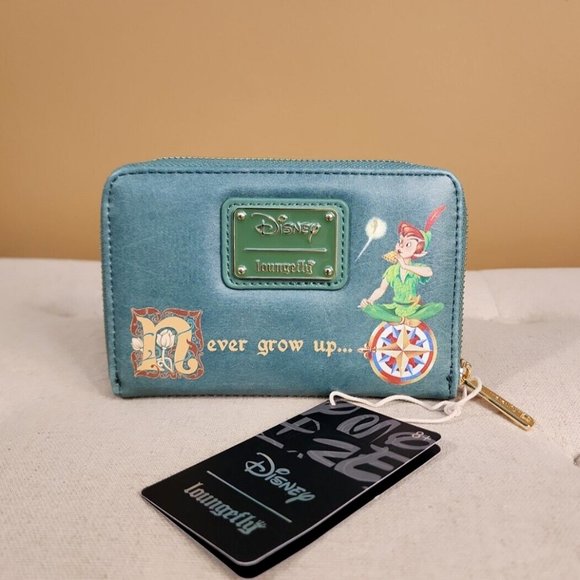 Loungefly Disney Peter Pan Classic Story Book Series Zip around Wallet NEW - Picture 6 of 13